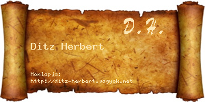 Ditz Herbert névjegykártya